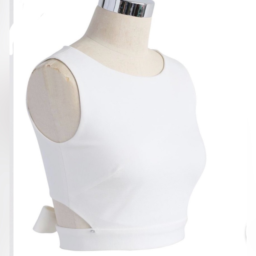 Bow Knot White Crop Top